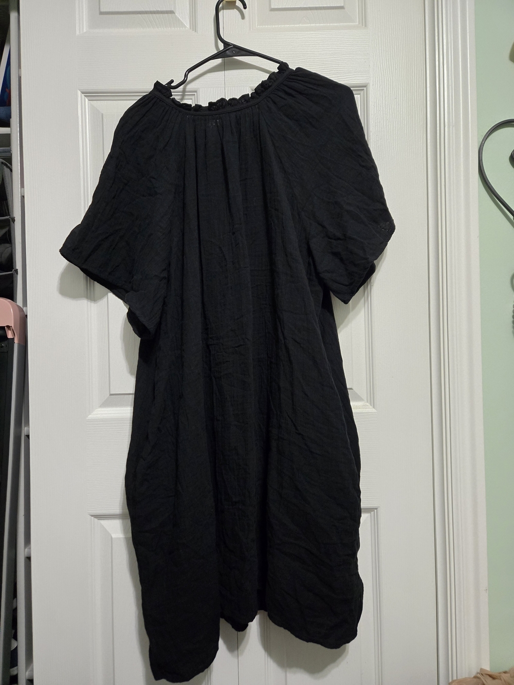 Old Navy Black Linen Blend Short-Sleeve Dress XXL - Picture 2 of 3